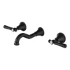 Clasico Solid Handle Bath Tap Set – Matt Black