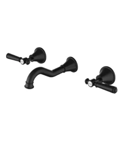 Clasico Solid Handle Bath Tap Set – Matt Black