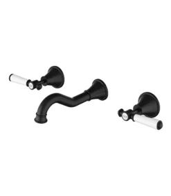 Clasico Ceramic Handle Bath Tap Set – Matt Black