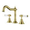 Clasico Ceramic Handle Basin Tap Set – Brushed Gold 1 Clasico Ceramic Handle Basin Tap Set – Brushed Gold -Renovation PCK90NZ04A BG New