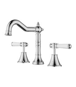 Clasico Ceramic Handle Basin Tap Set – Chrome