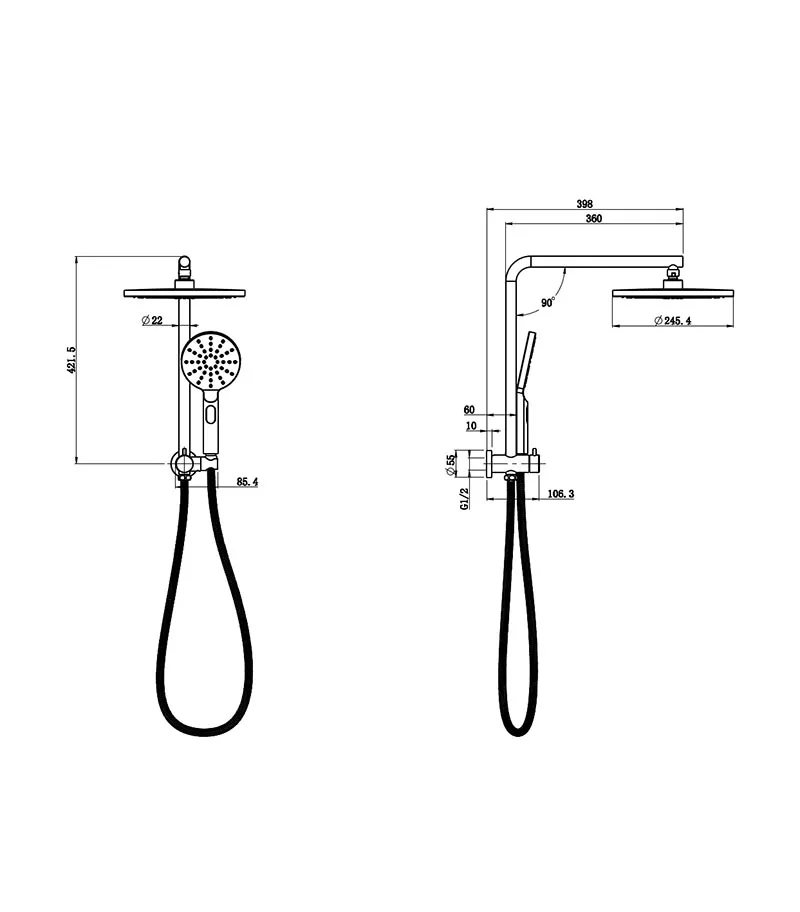 Regal Chrome Mini Multifunctional Twin Shower Set 4 Regal Chrome Mini Multifunctional Twin Shower Set - Image 2