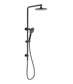 Cora Matt Black Twin Shower On Rail