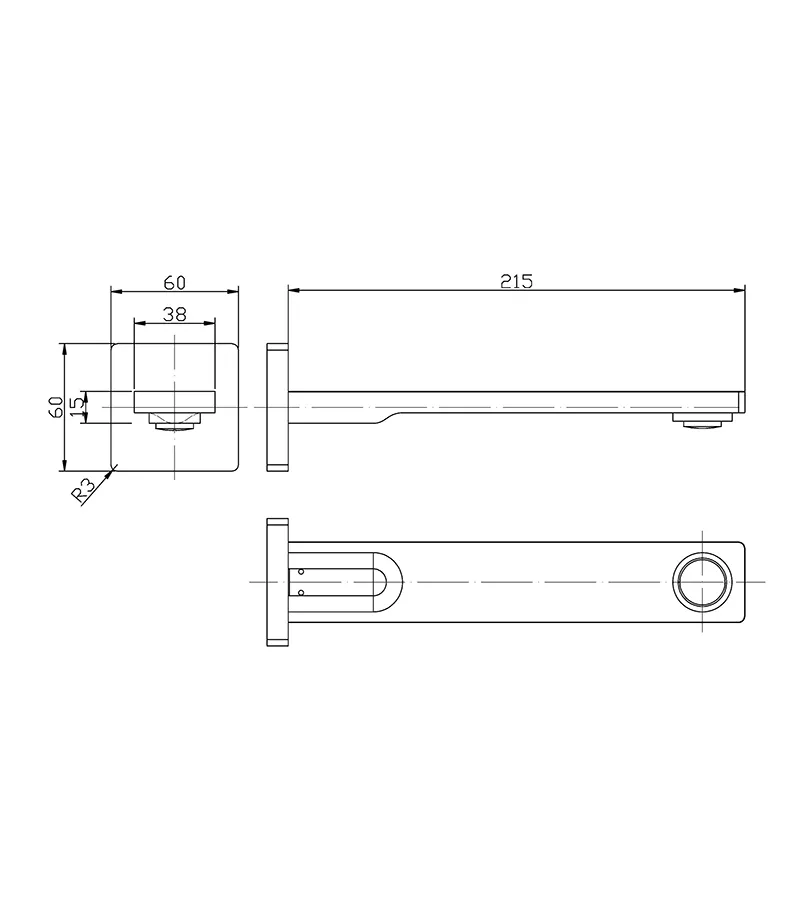 Ruki Chrome Wall Mount Spout 4 Ruki Chrome Wall Mount Spout - Image 2