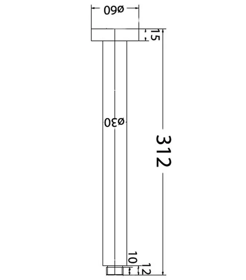 Cora Brushed Nickel Round Ceiling Arms 300mm 4 Cora Brushed Nickel Round Ceiling Arms 300mm - Image 2