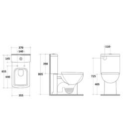 Poseidon Reno 006 Close Coupled Toilet – Gloss White -Renovation RENO006 S