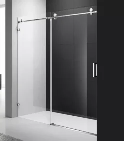 Roma Milano Chrome Fittings Frameless Wall To Wall Shower Screen Top Round Rod