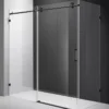 Roma Milano Matt Black Fittings L Shape Frameless Shower Screen Top Round Rod -Renovation SL12 MB SL3 MB