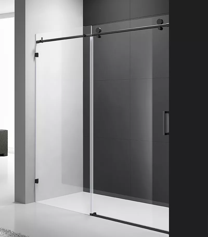 Roma Milano Matt Black Fittings Frameless Wall To Wall Shower Screen Top Round Rod 3 Roma Milano Matt Black Fittings Frameless Wall To Wall Shower Screen Top Round Rod
