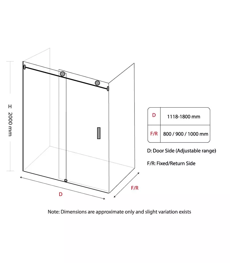 Roma Milano Chrome Fittings L Shape Frameless Shower Screen Top Round Rod 4 Roma Milano Chrome Fittings L Shape Frameless Shower Screen Top Round Rod - Image 2