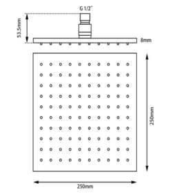Cavallo 250mm Square Brushed Yellow Gold Shower Head 8mm Thickness 9 Cavallo 250mm Square Brushed Yellow Gold Shower Head 8mm Thickness -Renovation SR135 s 2