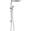Esperia Square Brushed Nickel Twin Shower On Rail -Renovation SR30.05