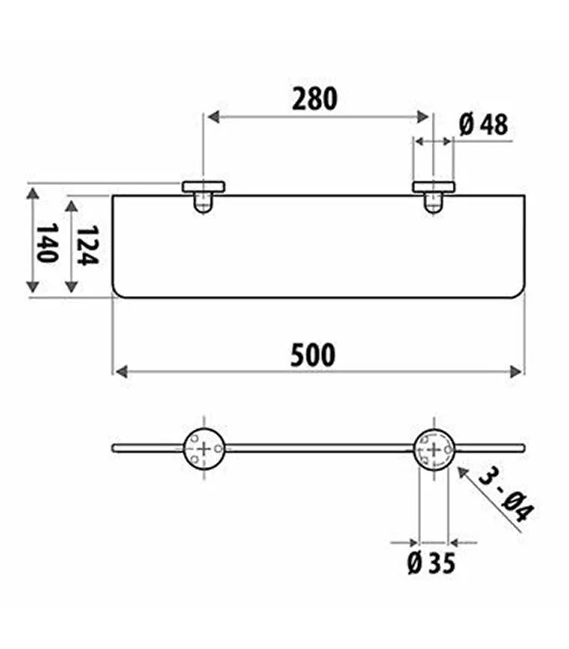 Elle Stainless Steel Glass Shelf 4 Elle Stainless Steel Glass Shelf - Image 2