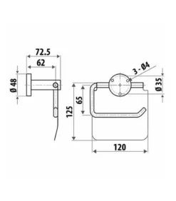 Elle Stainless Steel Toilet Roll Holder With Flap -Renovation SSB204 S