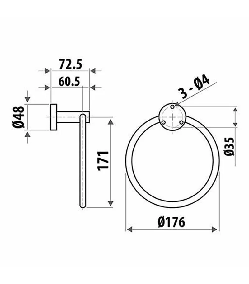 Elle Stainless Steel Towel Ring 4 Elle Stainless Steel Towel Ring - Image 2