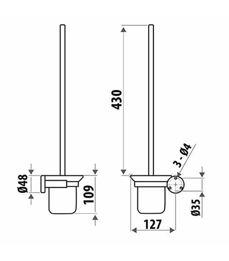 Elle Stainless Steel Toilet Brush 4 Elle Stainless Steel Toilet Brush - Image 2
