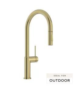 Elle 316 Stainless Steel Pull-out Sink Mixer – Brushed Gold
