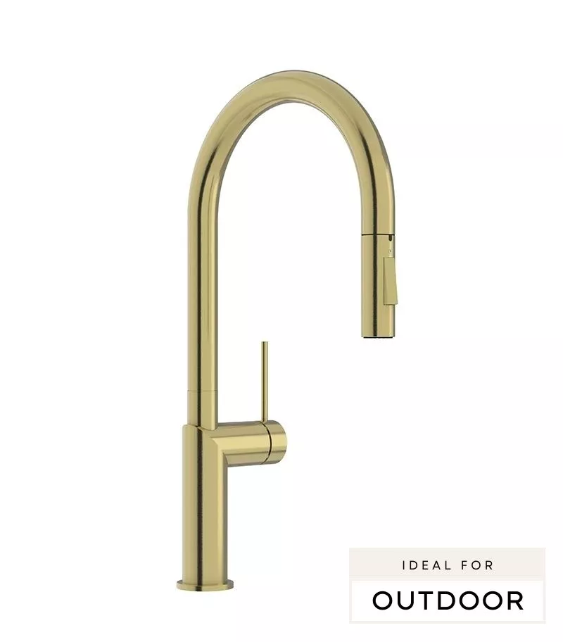 Elle 316 Stainless Steel Pull-out Sink Mixer – Brushed Gold 3 Elle 316 Stainless Steel Pull-out Sink Mixer – Brushed Gold