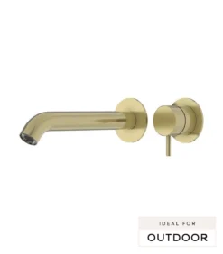 Elle 316 Stainless Steel Wall Outlet Mixer – Brushed Gold