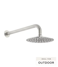 Elle 316 Stainless Steel Shower Head With Arm – Brushed Stainless