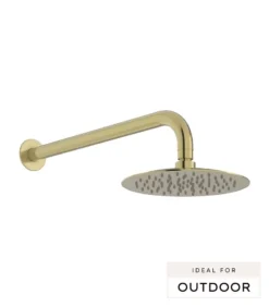Elle 316 Stainless Steel Shower Head With Arm – Brushed Gold