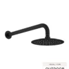 Elle 316 Stainless Steel Shower Head With Arm – Matt Black -Renovation SST6803MB