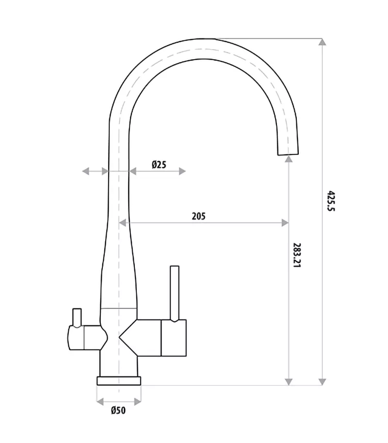Elle Stainless Steel Filter Sink Mixer 4 Elle Stainless Steel Filter Sink Mixer - Image 2
