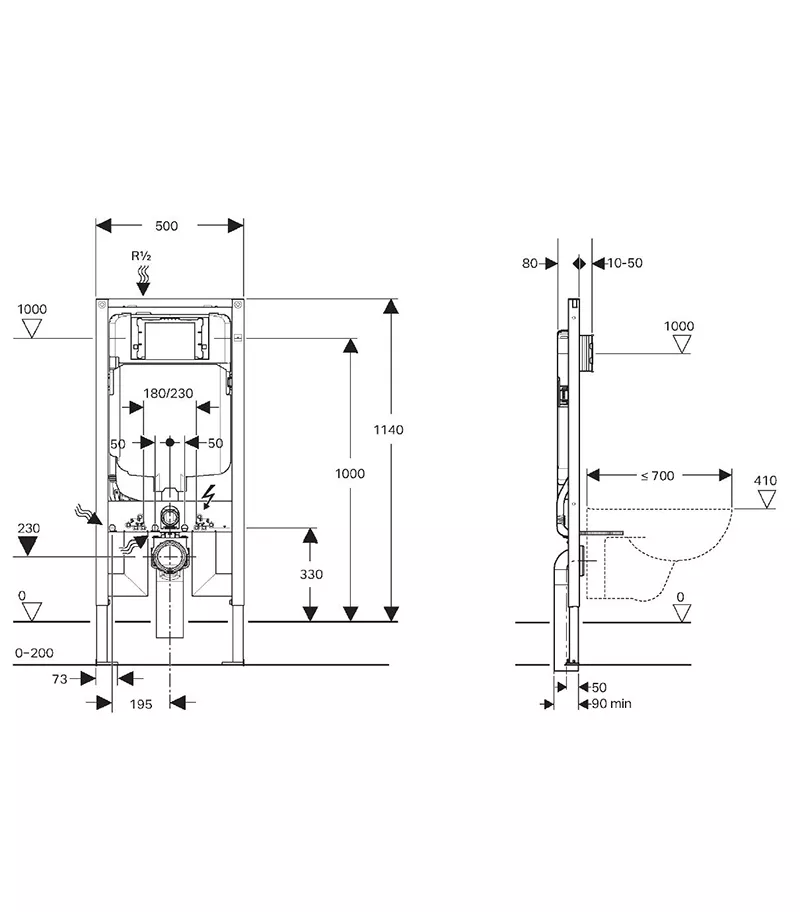 Geberit Framed In-Wall Cistern For Wall Hung Pan Sigma8-F 4 Geberit Framed In-Wall Cistern For Wall Hung Pan Sigma8-F - Image 2