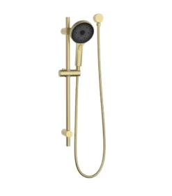 Gabe Brushed Gold Round Hand Shower On Rail