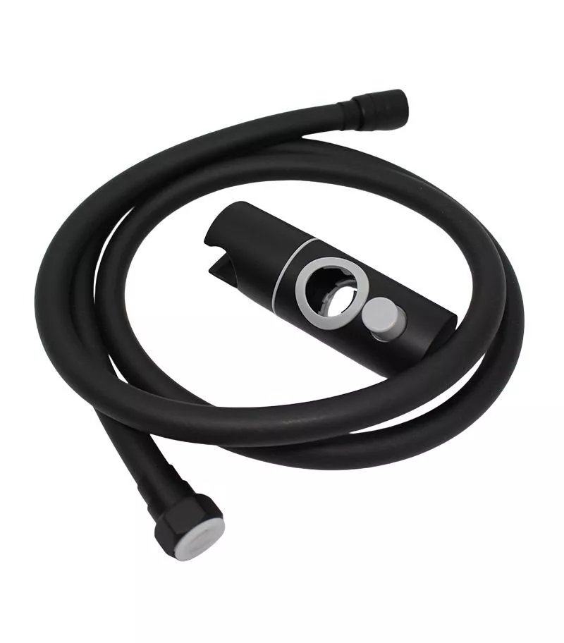 Gabe Matt Black Round Hand Shower On Rail 4 Gabe Matt Black Round Hand Shower On Rail - Image 2