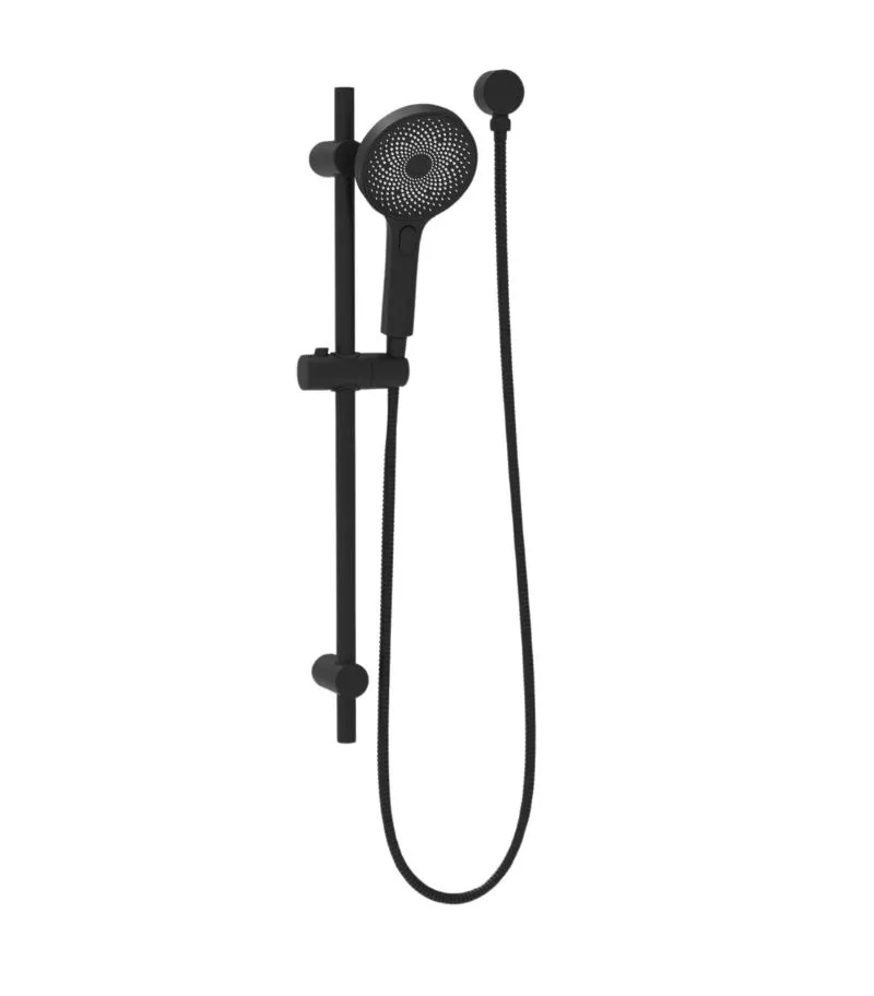 Gabe Matt Black Round Hand Shower On Rail 3 Gabe Matt Black Round Hand Shower On Rail
