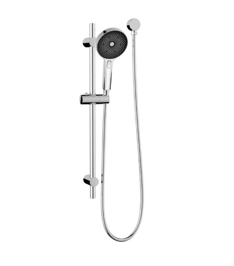 Gabe Chrome Round Hand Shower On Rail 3 Gabe Chrome Round Hand Shower On Rail