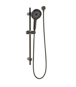 Gabe Gunmetal Grey Round Hand Shower On Rail