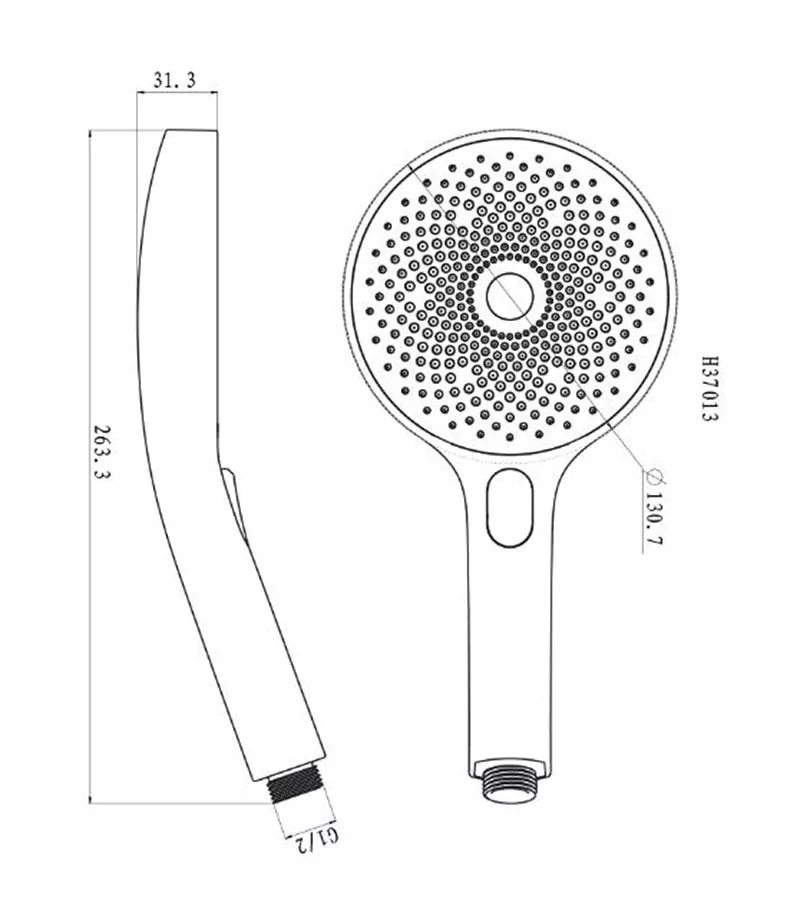 Gabe Chrome Round Handheld Shower Head 4 Gabe Chrome Round Handheld Shower Head - Image 2