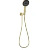 Gabe Brushed Gold Round Hand Shower With Wall Bracket