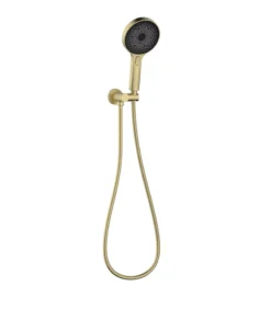 Gabe Brushed Gold Round Hand Shower With Wall Bracket
