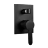 Loui Matt Black Wall Or Shower Mixer With Diverter And Square Backplate