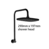 Huntingwood Matt Black Self Cleaning Shower Head With Arm 2 Huntingwood Matt Black Self Cleaning Shower Head With Arm -Renovation T9783BK