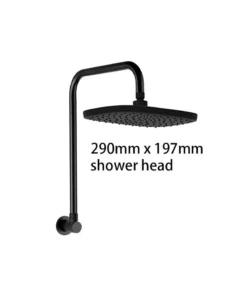Huntingwood Matt Black Self Cleaning Shower Head With Arm