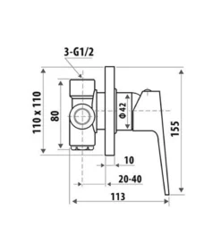 Liberty White And Chrome Wall Mixer -Renovation T998B S