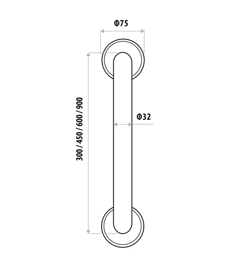 Linkcare White Straight Grab Bar 4 Linkcare White Straight Grab Bar - Image 2