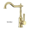 IKON Clasico Brushed Gold Solid Handle Sink Mixer -Renovation hyb868 102BG