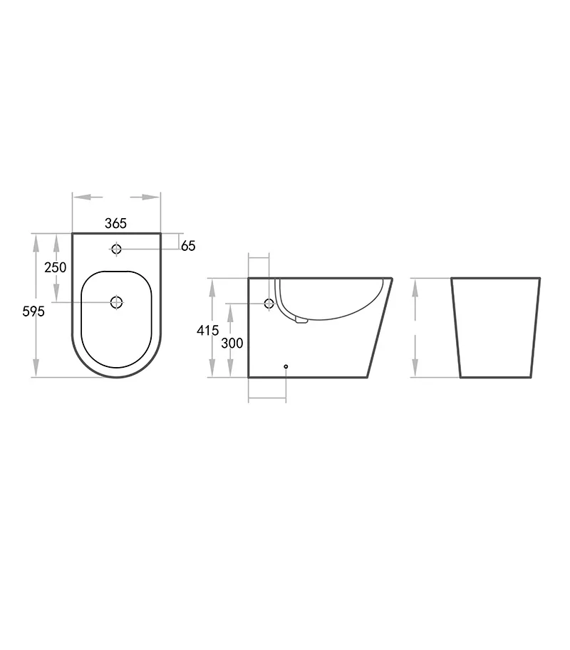Poseidon Reno 202BD Wall Faced Bidet – Gloss White 3 Poseidon Reno 202BD Wall Faced Bidet – Gloss White - Image 2